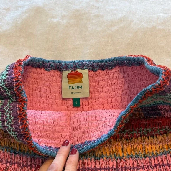 FARM Rio Multicolor Mini Skirt with Ruffle Hem - Picture 2 of 2